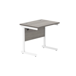 [CORE8060SUGOAKWH] Office Rectangular Desk With Steel Single Upright Cantilever Frame (Fsc) | 800X600 | Alaskan Grey Oak/White