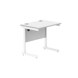 [CORE8060SUWHTWH] Office Rectangular Desk With Steel Single Upright Cantilever Frame (Fsc) | 800X600 | Arctic White/White