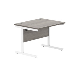 [CORE8080SUGOAKWH] Office Rectangular Desk With Steel Single Upright Cantilever Frame (Fsc) | 800X800 | Alaskan Grey Oak/White