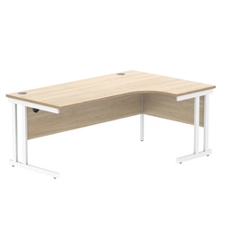 [CORE1812RHDUOKWH] Office Right Hand Corner Desk With Steel Double Upright Cantilever Frame (Fsc) | 1800X1200 | Oak/White