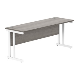 [CORE1860DUGOAKWH] Office Rectangular Desk With Steel Double Upright Cantilever Frame (Fsc) | 1800X600 | Alaskan Grey Oak/White