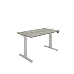 [COREDM1480CPGOAKSV] Office Rectangular Dual Motor Sit Stand Desk  (FSC) | 1400X800 | Grey Oak/Silver