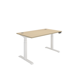 [COREDM1480CPOKWH] Office Rectangular Dual Motor Sit Stand Desk  (FSC) | 1400X800 | Oak/White