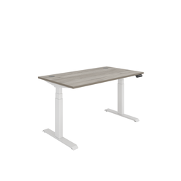 [COREDM1480CPGOAKWH] Office Rectangular Dual Motor Sit Stand Desk  (FSC) | 1400X800 | Grey Oak/White