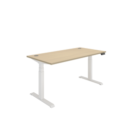 [COREDM1680CPOKWH] Office Rectangular Dual Motor Sit Stand Desk  (FSC) | 1600X800 | Oak/White