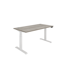 [COREDM1680CPGOAKWH] Office Rectangular Dual Motor Sit Stand Desk  (FSC) | 1600X800 | Grey Oak/White