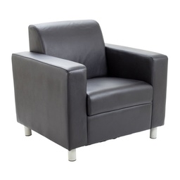 [OF0300BK] Iceberg Leather Faced Armchair