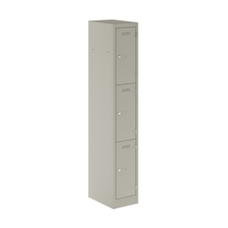 [PEDS1830453-AV4] Primary 3 Door Single Locker Column | 300X450X1800 | Goose Grey