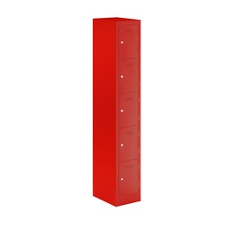 [PEDS1830455-AY8] Primary 5 Door Single Locker Column | 300X450X1800 | Cardinal Red