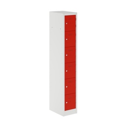 [PEDS1830456-AY8] Primary 6 Door Single Locker Column | 300X450X1800 | Cardinal Red