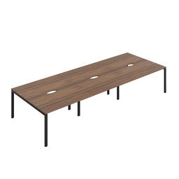 [CB1480CODWBK/6P] CB Bench with Cut Out: 6 Person (FSC) | 1400 x 800 | Dark Walnut/Black | 