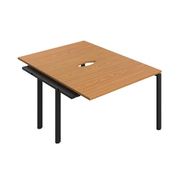 [CB1280CONOBK/2PX] CB Bench Extension with Cut Out: 2 Person (FSC) | 1200 x 800 | Nova Oak/Black | 