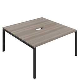 [CB1680COGOBK/2P] CB Bench with Cut Out: 2 Person (FSC) | 1600 x 800 | Grey Oak/Black | 