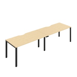 [CB1680COMABK/2SP] CB Single Bench with Cut Out: 2 Person (FSC) | 1600 x 800 | Maple/Black | 