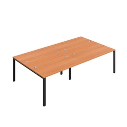 [CB1480CPBEBK/4P] CB Bench with Cable Ports: 4 Person (FSC) | 1400 x 800 | Beech/Black | 