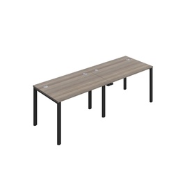 [CB1280CPGOBK/2SP] CB Single Bench with Cable Ports: 2 Person (FSC) | 1200 x 800 | Grey Oak/Black | 