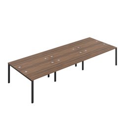 [CB1480CPDWBK/6P] CB Bench with Cable Ports: 6 Person (FSC) | 1400 x 800 | Dark Walnut/Black | 