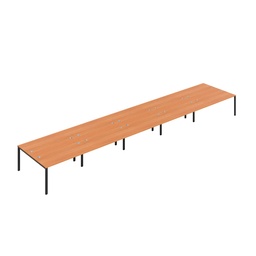 [CB1680CPBEBK/10P] CB Bench with Cable Port: 10 Person (FSC) | 1600 x 800 | Beech/Black | 