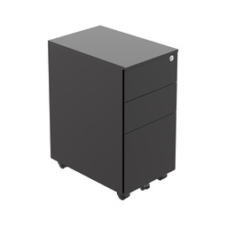 [TKUSSMP3BK] Pedestal Slimline 3 Drawer Steel