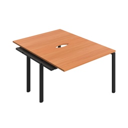 [CB1280COBEBK/2PX] CB Bench Extension with Cut Out: 2 Person (FSC) | 1200 X 800 | Beech/Black | 