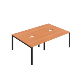 [CB1280COBEBK/4P] CB Bench with Cut Out: 4 Person (FSC) | 1200 X 800 | Beech/Black | 