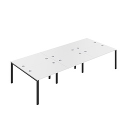 [CB1280CPWHBK/6P] CB Bench with Cable Port: 6 Person (FSC) | 1200 x 800 | White/Black | 