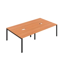 [CB1480COBEBK/4P] CB Bench with Cut Out: 4 Person (FSC) | 1400 x 800 | Beech/Black | 