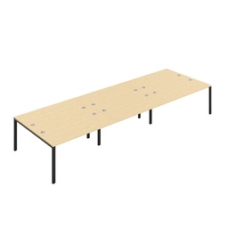 [CB1680CPMABK/6P] CB Bench with Cable Port: 6 Person (FSC) | 1600 x 800 | Maple/Black | 