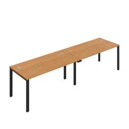 [CB1680CPNOBK/2SP] CB Single Bench with Cable Ports: 2 Person (FSC) | 1600 x 800 | Nova Oak/Black | 