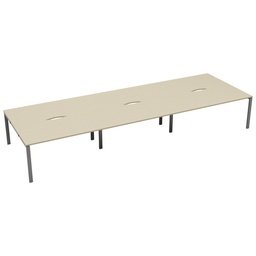 [CB1280COMASV/6P] CB Bench with Cut Out: 6 Person (FSC) | 1200 x 800 | Maple/Silver | 