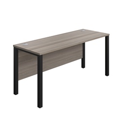 [GP1660RECGOBK] Goal Post Rectangular Desk (FSC) | 1600X600 | Grey Oak/Black | 