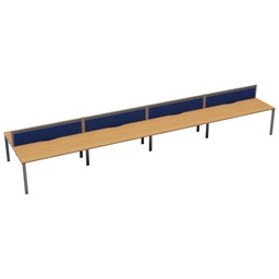 [CB1280CPBESV/8P] CB Bench with Cable Ports: 8 Person (FSC) | 1200 X 800 | Beech/Silver | 