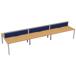 [CB1280CPBEWH/6P] CB Bench with Cable Ports: 6 Person (FSC) | 1200 X 800 | Beech/White | 