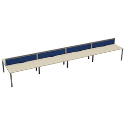 [CB1280CPMASV/8P] CB Bench with Cable Ports: 8 Person (FSC) | 1200 x 800 | Maple/Silver | 