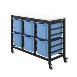 [T-STOR-6D-F25UN] Titan 6 Draw Extra Deep F25 Tray Unlimited Mobile Storage Unit Black Frame White Top