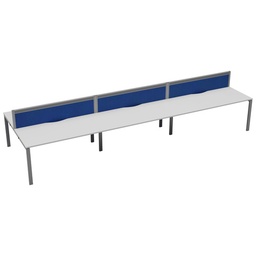 [CB1280CPWHSV/6P] CB Bench with Cable Ports: 6 Person (FSC) | 1200 X 800 | White/Silver | 