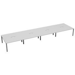 [CB1480COWHSV/8P] CB Bench with Cut Out: 8 Person (FSC) | 1400 X 800 | White/Silver | 