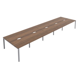 [CB1680CODWSV/10P] CB Bench with Cut Out: 10 Person (FSC) | 1600 x 800 | Dark Walnut/Silver | 