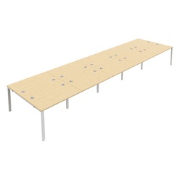 [CB1680CPMAWH/10P] CB Bench with Cable Port: 10 Person (FSC) | 1600 x 800 | Maple/White | 