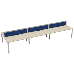 [CB1680CPMAWH/6P] CB Bench with Cable Port: 6 Person (FSC) | 1600 x 800 | Maple/White | 