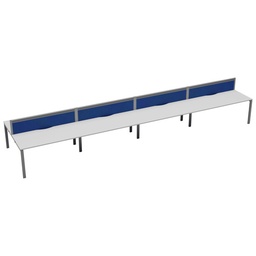 [CB1680CPWHSV/8P] CB Bench with Cable Ports: 8 Person (FSC) | 1600 X 800 | White/Silver | 