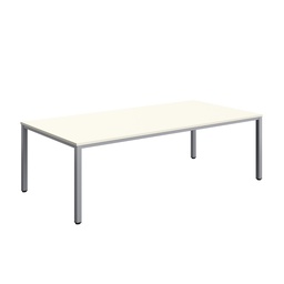 [ZFIMT2412WHTSV] Fraction Infinity Rectangular Meeting Table (FSC) | 2400 X 1200 | White/Silver