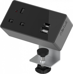 [NEX101B3B-01] Desktop Power Module 1X 240V UK Socket, 100W Usb-C, 27W Usb-A Black Housing Black Veneer