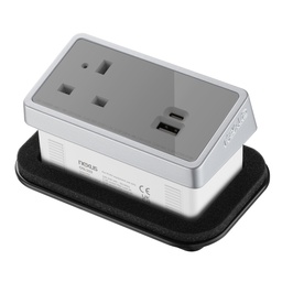 [NEX103S1G-01] In-Desk Power Module 1X 240V Uk
Socket, 30W Usb-C, 27W Usb-A
Silver Housing Grey Veneer