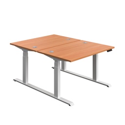 [ECBB1280CPBEWH] Economy Back To Back Sit Stand Desk (FSC) | 1200 X 800 | Beech/White | 