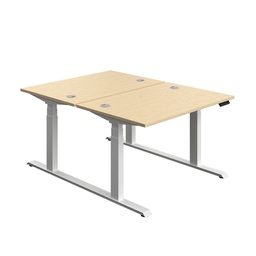 [ECBB1280CPMAWH] Economy Back To Back Sit Stand Desk (FSC) | 1200 X 800 | Maple/White | 