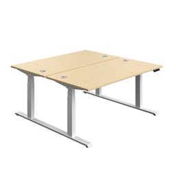 [ECBB1680CPMAWH] Economy Back To Back Sit Stand Desk (FSC) | 1600 X 800 | Maple/White | 