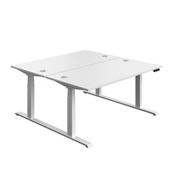 [ECBB1680CPWHWH] Economy Back To Back Sit Stand Desk (FSC) | 1600 X 800 | White/White | 