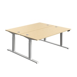 [ECBB1880CPMAWH] Economy Back To Back Sit Stand Desk (FSC) | 1800 X 800 | Maple/White | 