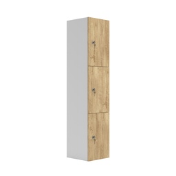 [TCCP3NNO] Wooden Locker (FSC) | 3 Doors | Natural Nebraska Oak